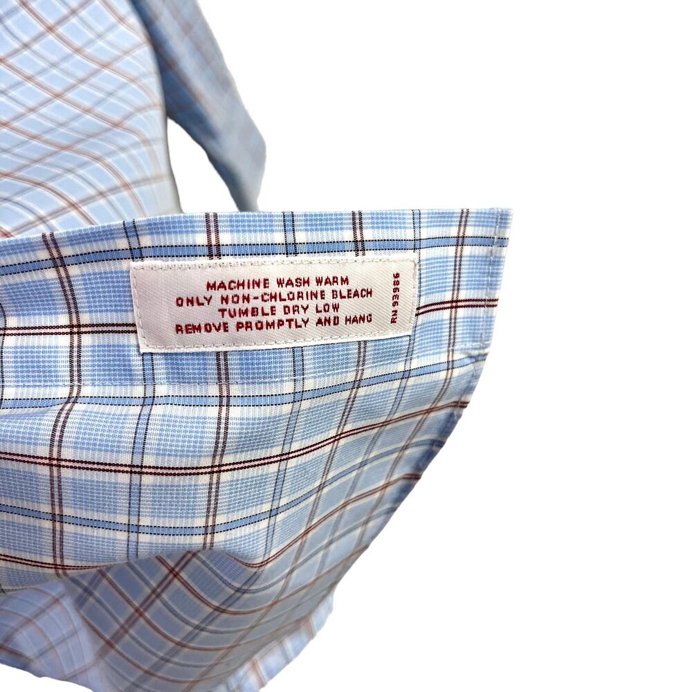 Brooks Brothers Blue White Plaid Long Sleeve Button Down Shirt Medium - Picture 4 of 4